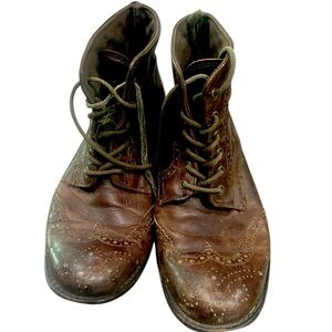 Mens Red Tape Vintage Brown Tie Oxford Boot Size 10